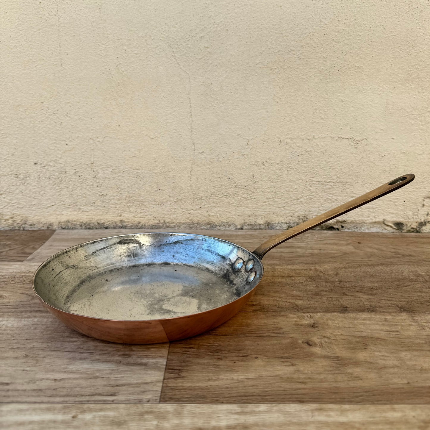 Vintage French Copper Frying Pan Tin Lined 8.5" Professional Cookware 1404243 Unbranded