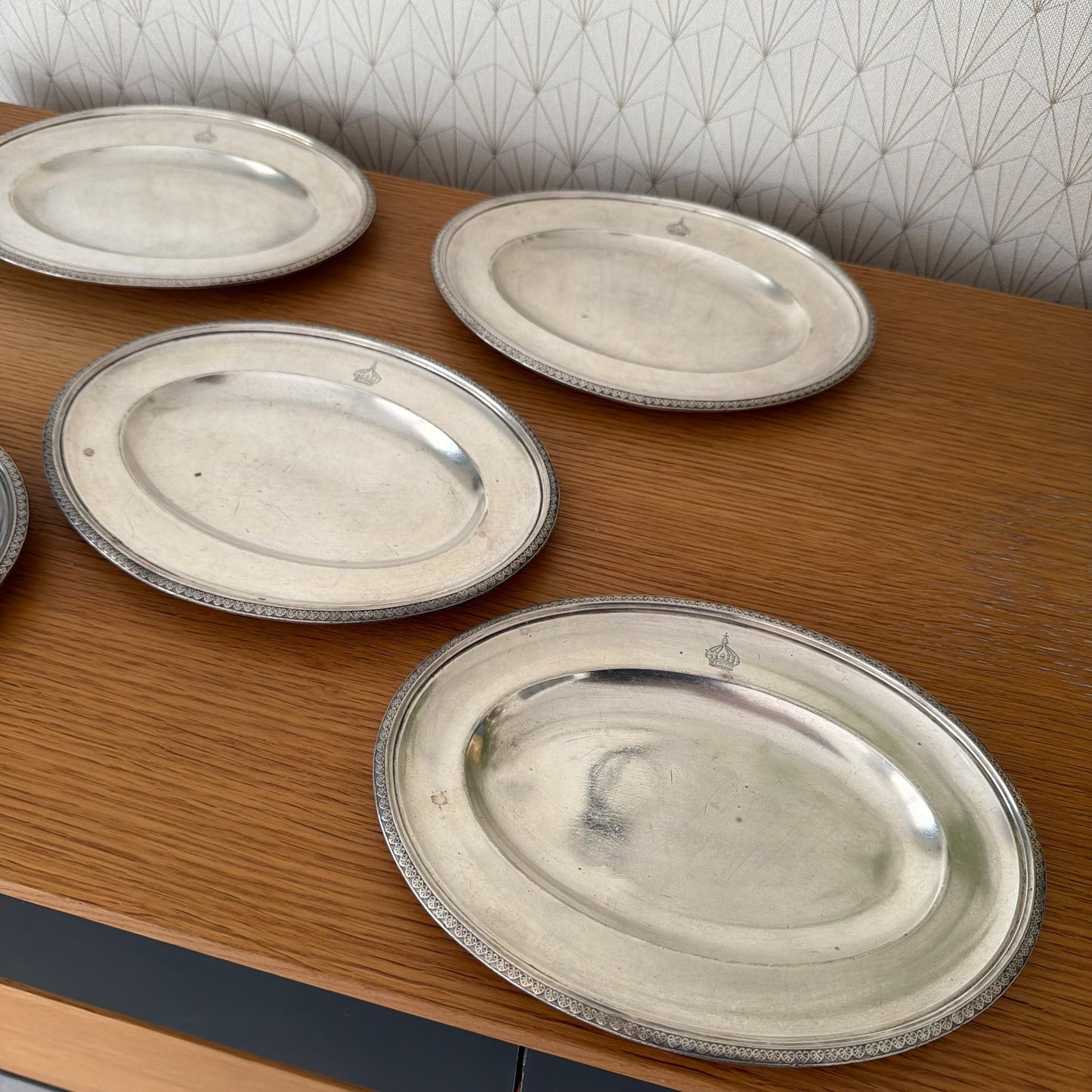 vintage set of 5 silverplate ravier hotel imperial menton 1805263 ercuis