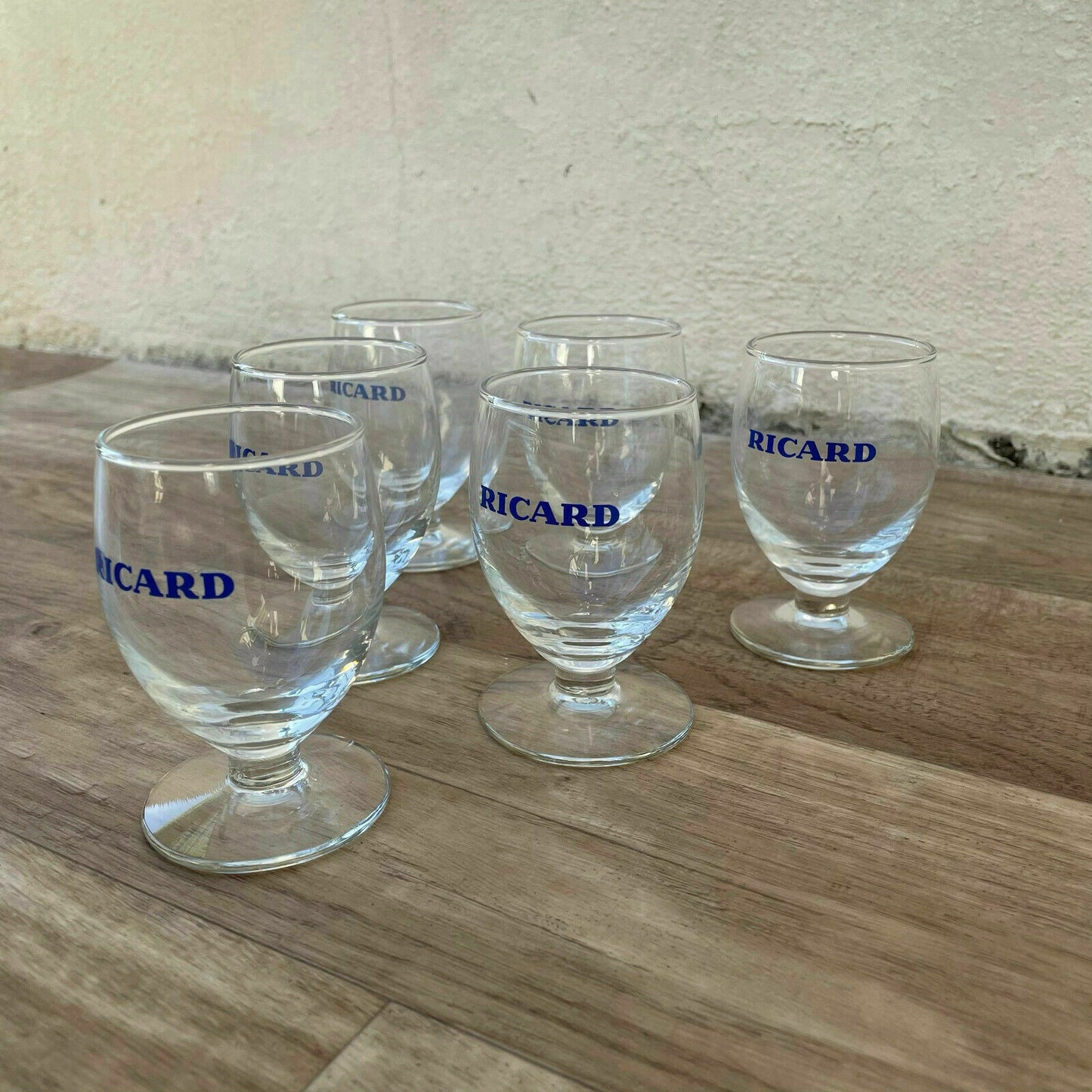 Vintage Ricard Pastis Glasses French Aperitif Set of 6 Barware 1707235 Does Not Apply