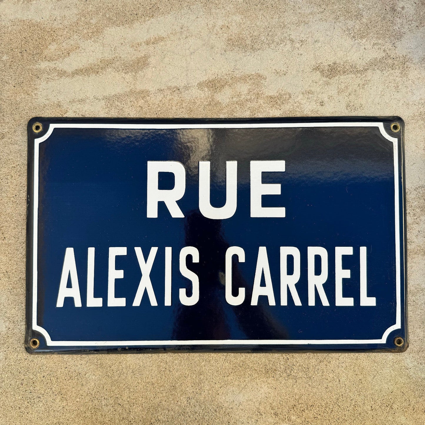 Old French Street Enameled Sign Plaque - vintage CARREL 3 13042434 - Fleamarketfrance