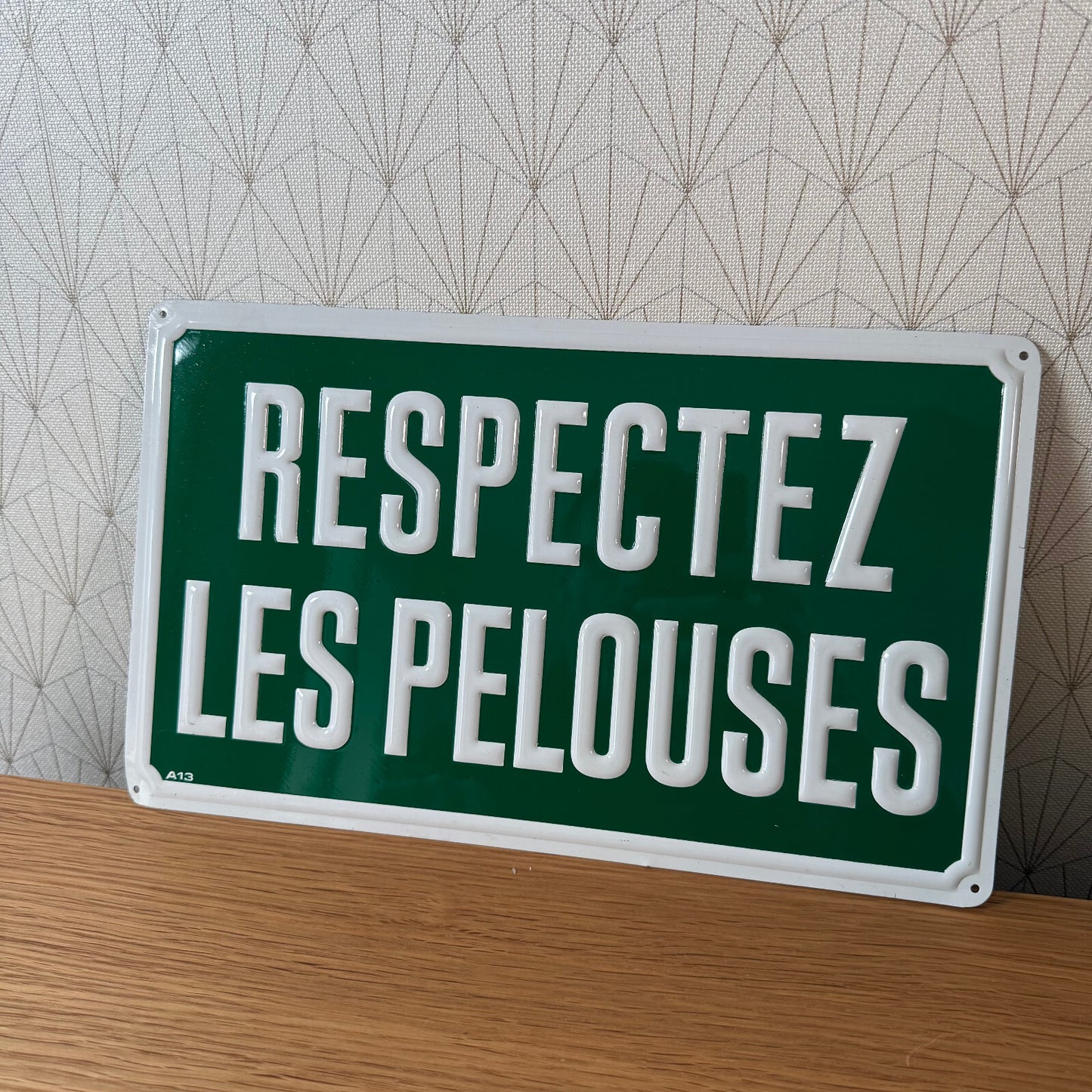 Vintage French Street Sign RESPECTEZ LES PELOUSES Keep Off Grass 2212246 Fleamarketfrance