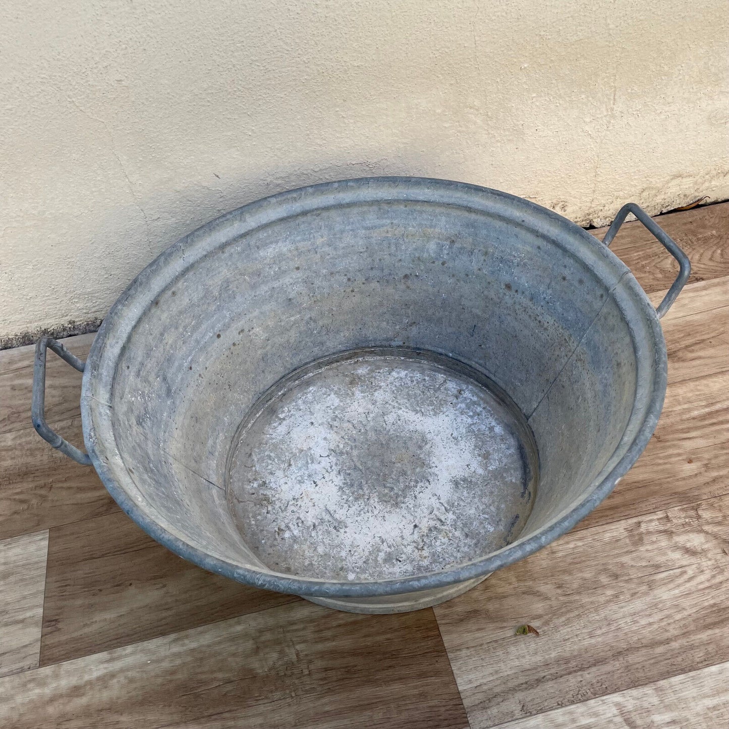 Vintage French Galvanized Zinc Wash Bucket Basin Plant 18032512 Fleamarketfrance