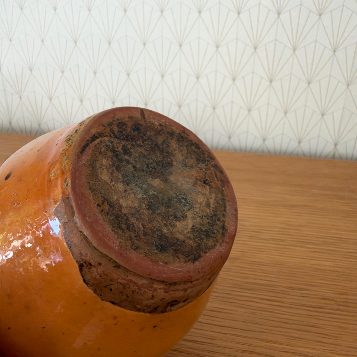 French Antique Confit Pot Glazed Terracotta Pottery Jar 07102610 Fleamarketfrance