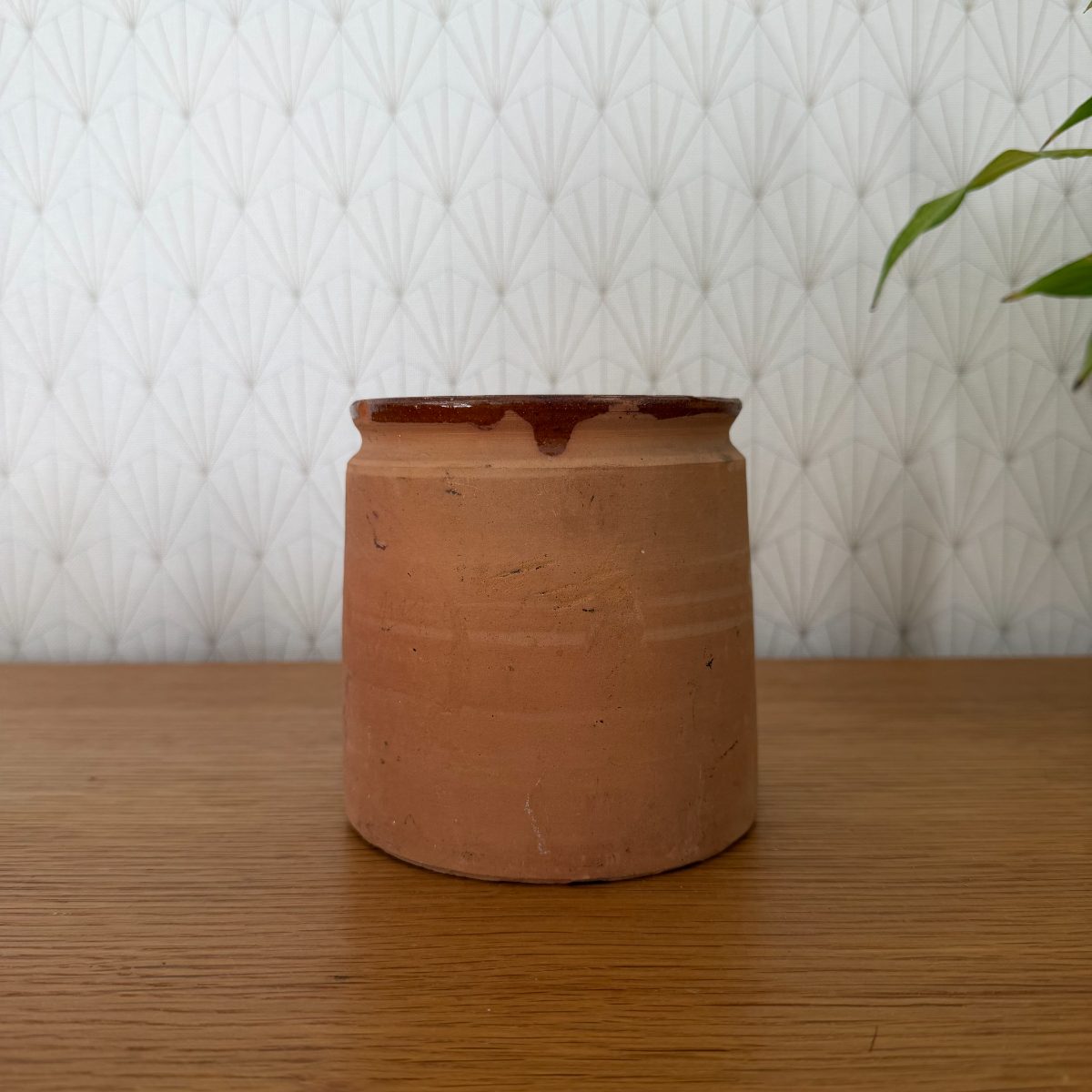French Antique Terracotta Confit Pot Brown Glaze Interior Farmhouse 14102619 Fleamarketfrance