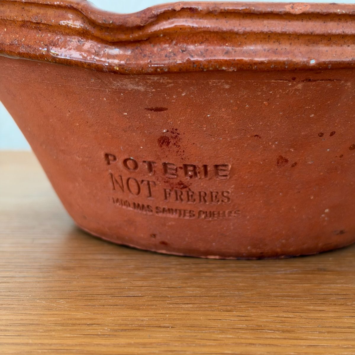 Antique French Terracotta Pottery Bowl Poterie Not Freres Saintes 07102621 Fleamarketfrance