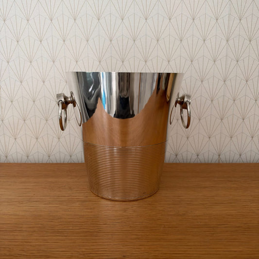 Vintage French Silver Plated Champagne Ice Bucket Ring Handles 20102626 Fleamarketfrance