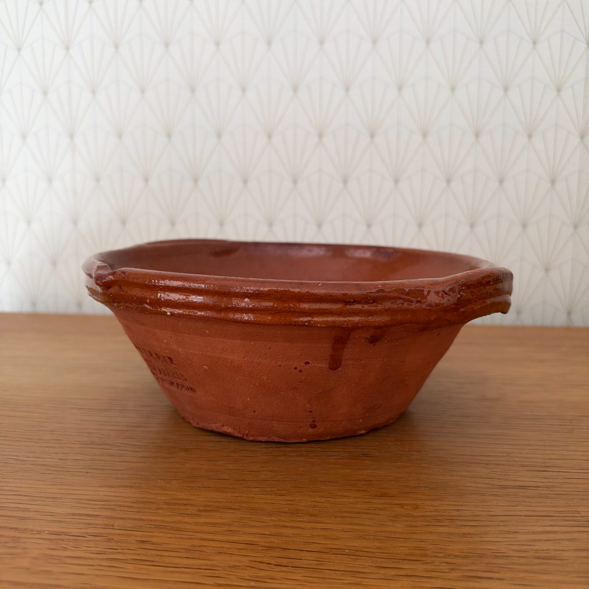 Antique French Terracotta Bowl Poterie Not Freres Glazed Earthenware 07102620 Fleamarketfrance
