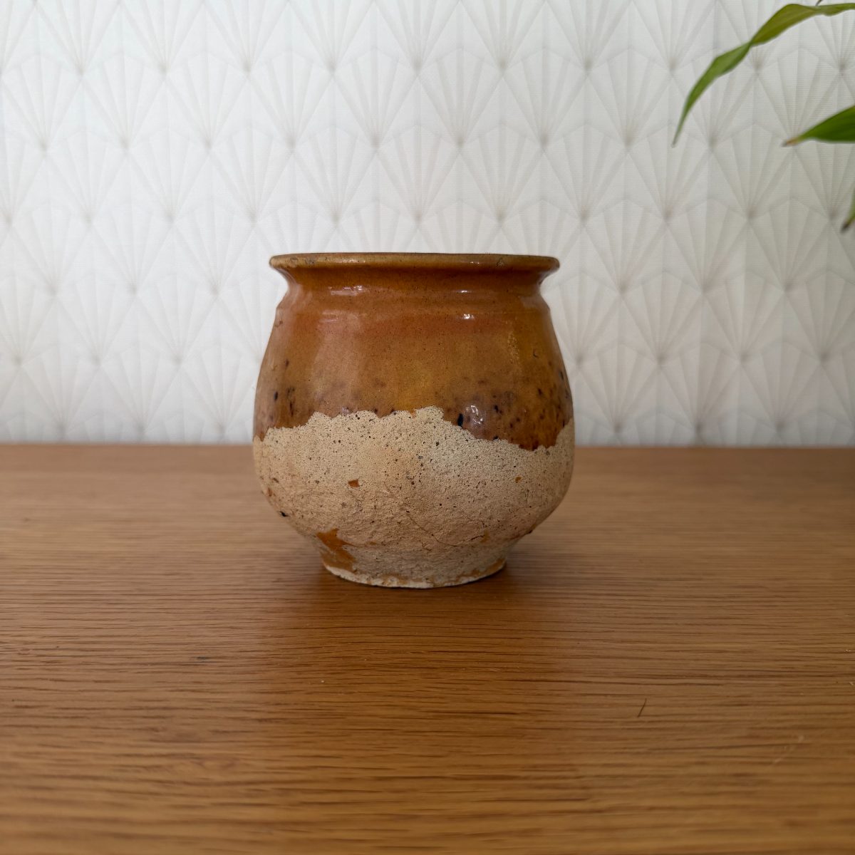 French Stoneware Jar Rustic Amber Glaze Vintage Studio Pottery 1410269 Fleamarketfrance
