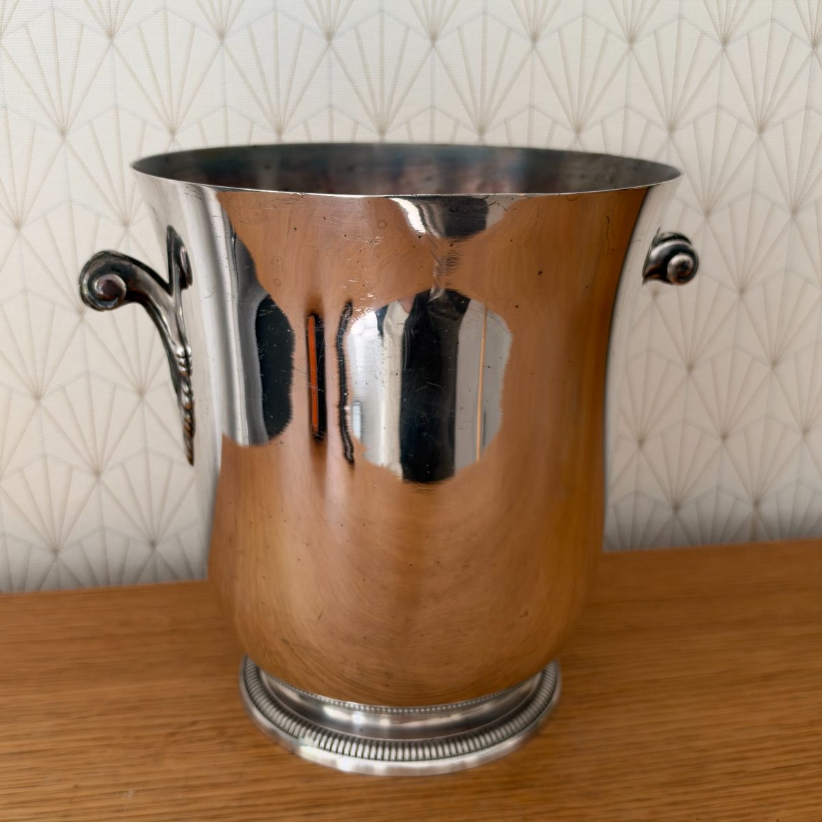 French Silver Plated Champagne Ice Bucket Ercuis Scroll Handles 20102630 Fleamarketfrance