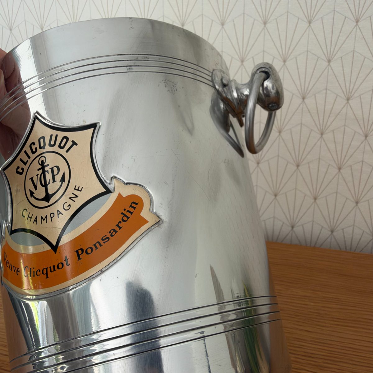 Vintage French Veuve Clicquot Champagne Ice Bucket Aluminum 20102627 Fleamarketfrance