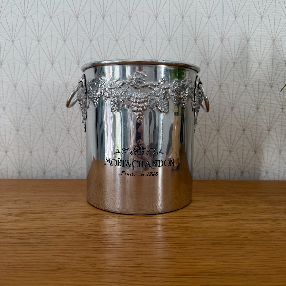 Vintage Moet Chandon Silver Plate Champagne Ice Bucket France Grape 1010261 Fleamarketfrance