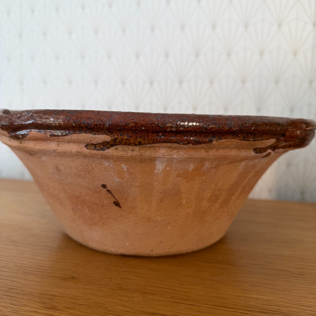 Antique French Terracotta Tian Bowl Glazed Earthenware Rustic Pottery 2610268 Fleamarketfrance