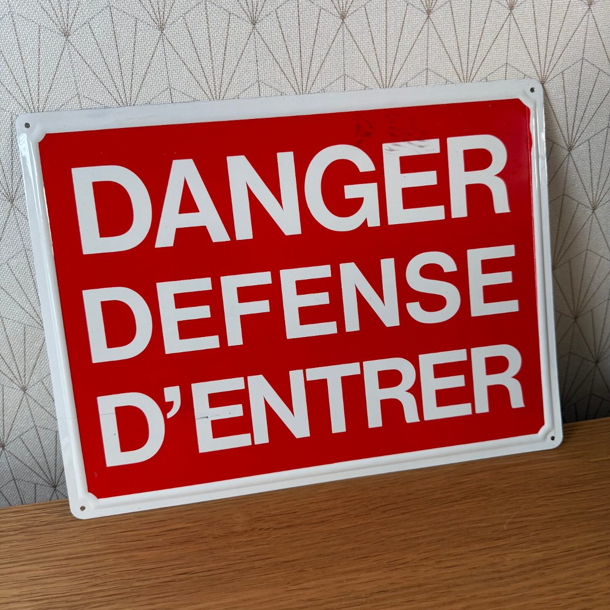 French Danger Sign Vintage Metal Defense D Entrer Red Plaque 2212247 Fleamarketfrance