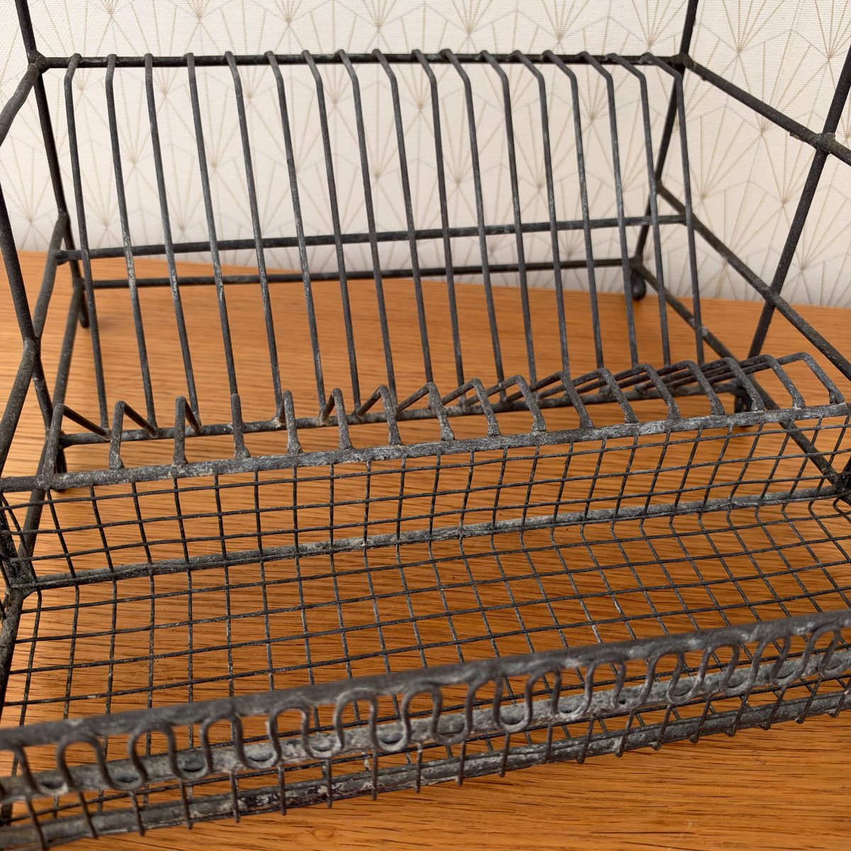Antique French Wire Dish Rack 2-Tier Egouttoir Kitchen Organizer 20102625 Fleamarketfrance