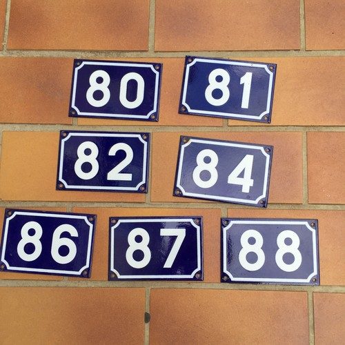 French Enamel House Numbers Blue White Metal Street Door Number Vintage Fleamarketfrance