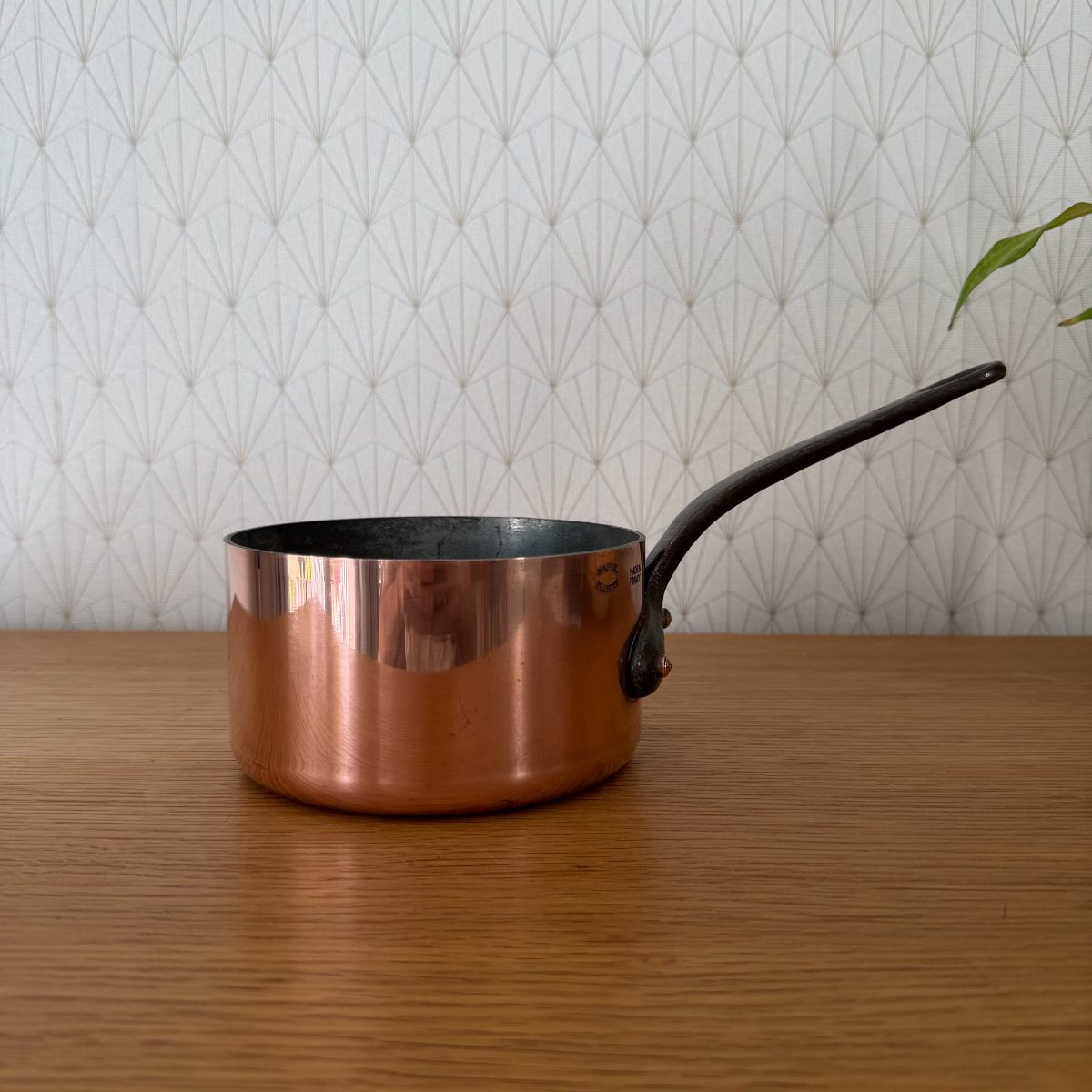 French Copper Saucepan Mauviel Villedieu Iron Handle Tin Lined 14102617 Fleamarketfrance