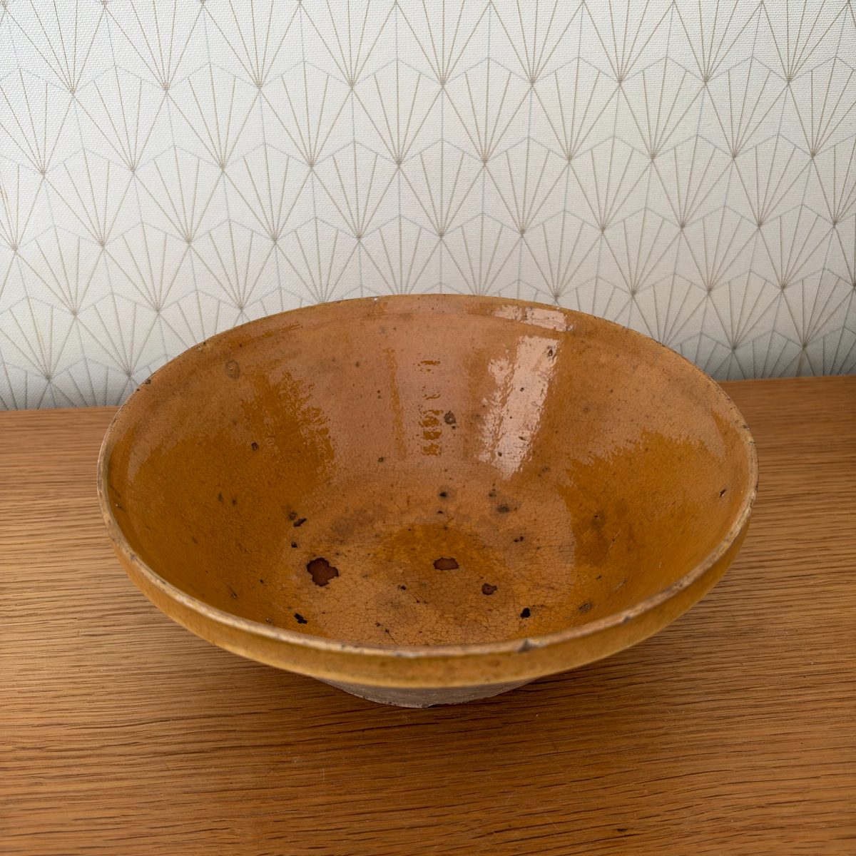 Antique French Terracotta Tian Bowl Amber Glazed Earthenware Provence 2910266 Fleamarketfrance
