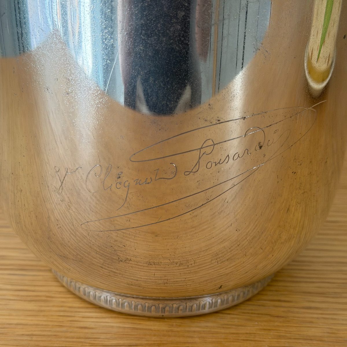 French Silver Plated Champagne Ice Bucket Veuve Clicquot Lion Handles 0810261