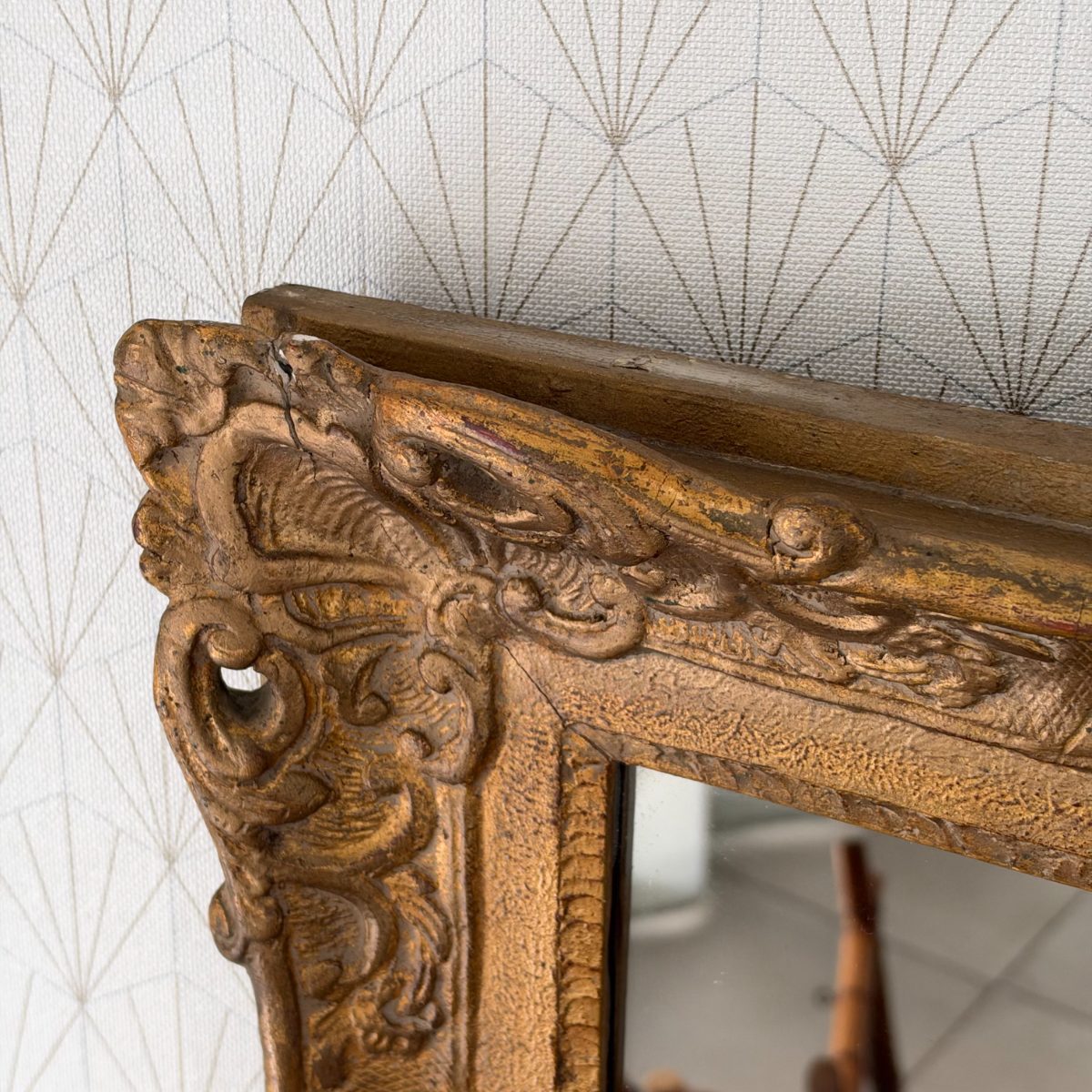 Antique French Gilt Mirror Ornate Baroque Louis XV Style Wood Frame 0710266 Fleamarketfrance