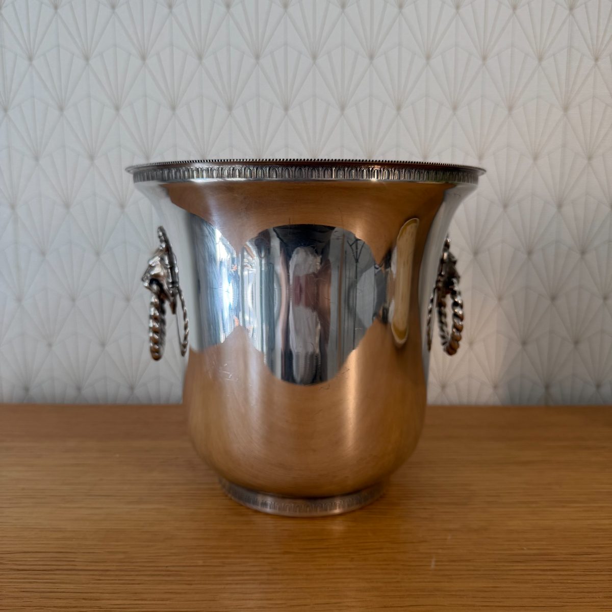 French Silver Plated Champagne Ice Bucket Lion Head Ring Handles 2610269 Fleamarketfrance