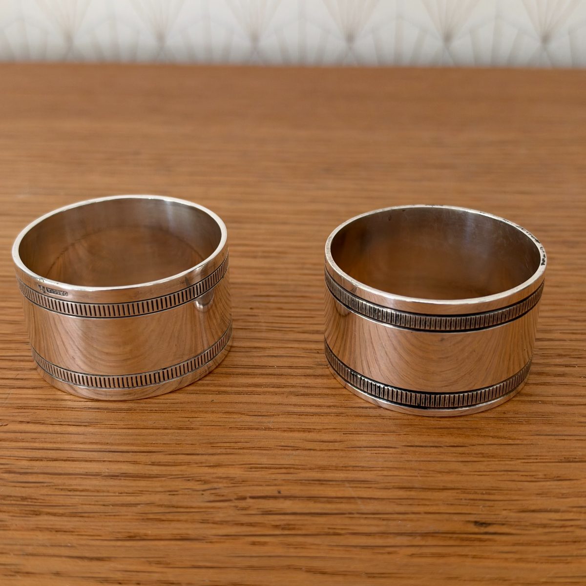 French Silver Plated Napkin Rings Set 2 Art Deco GALLIA Antique 20102634 Fleamarketfrance