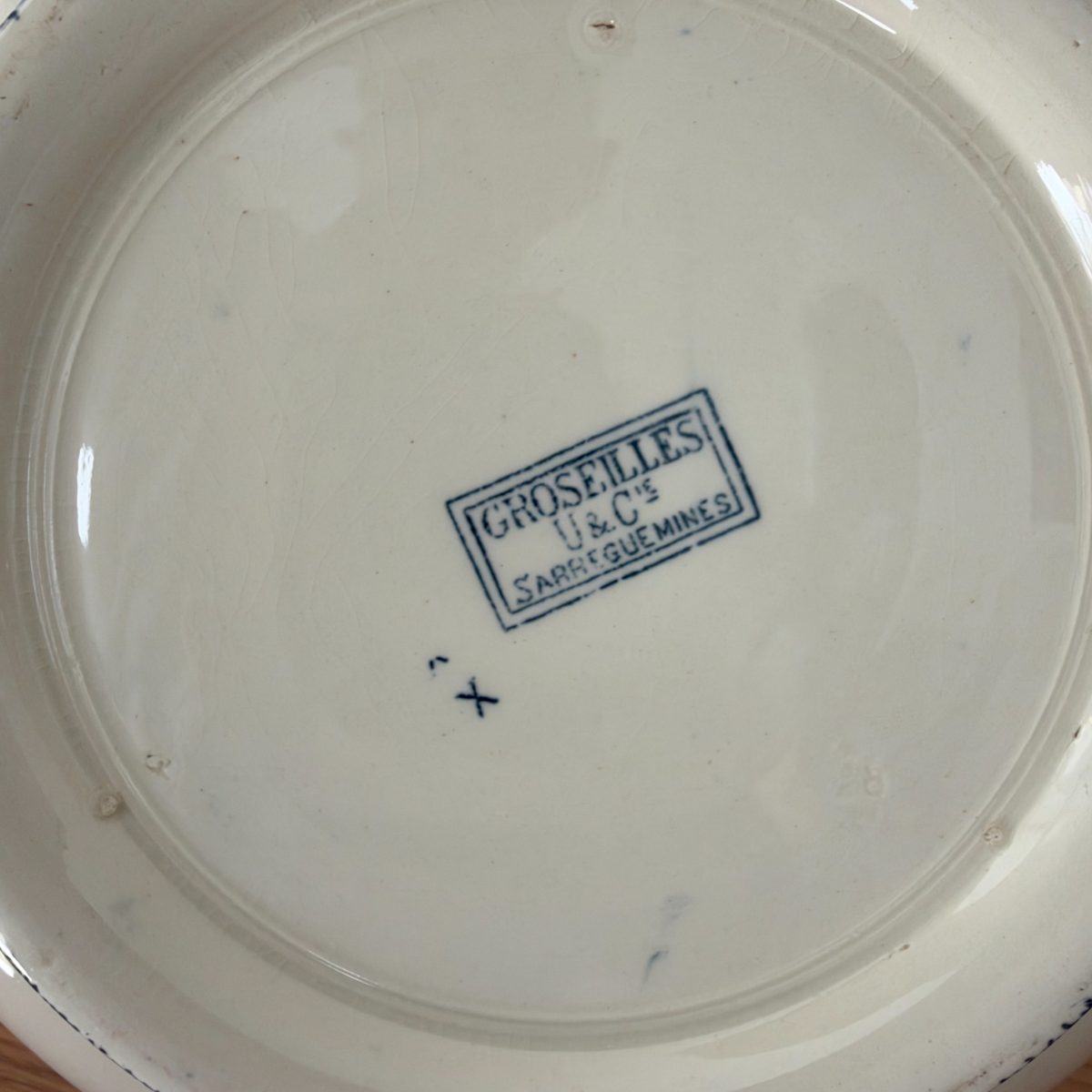 Antique French Sarreguemines Groseilles Transferware Bowl Ironstone 20102633 Fleamarketfrance