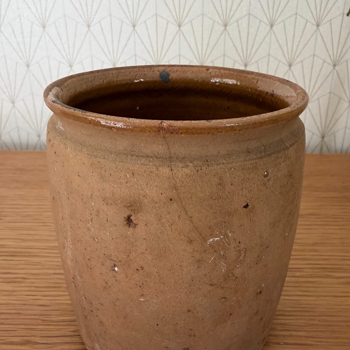 Antique French Stoneware Preserve Jar Terracotta Farmhouse Crock 1410268 Fleamarketfrance