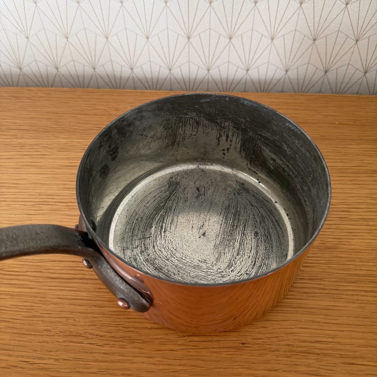 French Copper Saucepan Mauviel Villedieu Iron Handle Tin Lined 14102618 Fleamarketfrance
