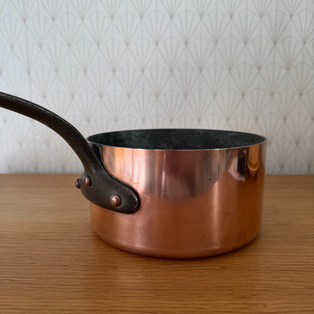 French Copper Saucepan Mauviel Villedieu Iron Handle Tin Lined 14102618 Fleamarketfrance