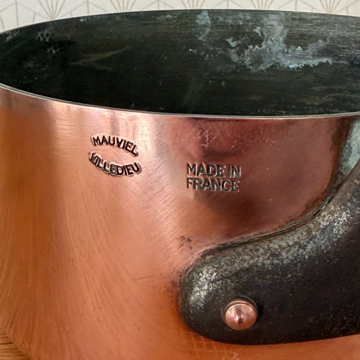 Vintage Mauviel Villedieu French Copper Saucepan Cast Iron Handle 1410263 Fleamarketfrance