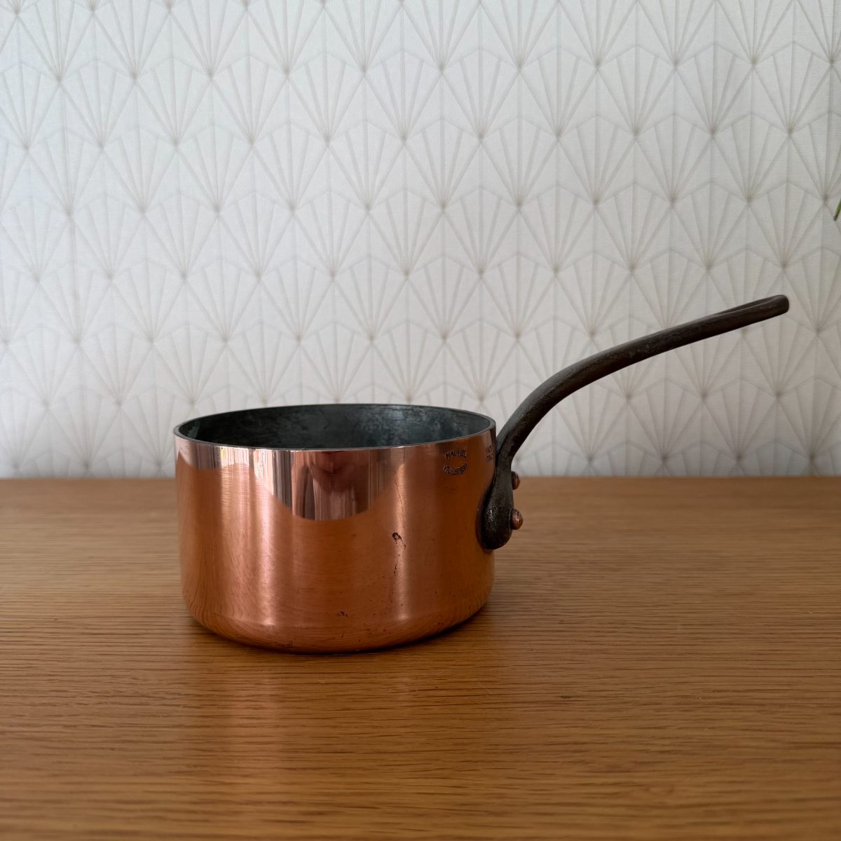 French Copper Saucepan Mauviel Villedieu Cast Iron Handle Tin Lined 1410264 Fleamarketfrance