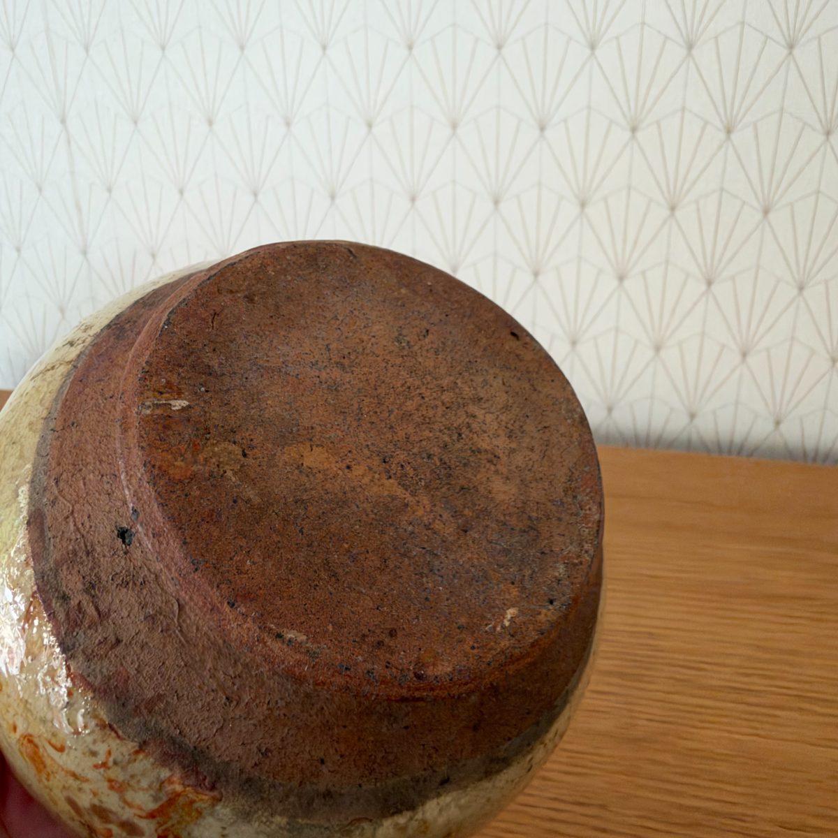French Rustic Glazed Stoneware Pot Vintage Studio Pottery Vase 07102619 Fleamarketfrance