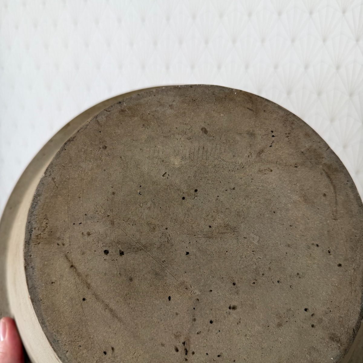 Antique French Stoneware Mixing Bowl with Spout Farmhouse Pottery 1410262 Fleamarketfrance