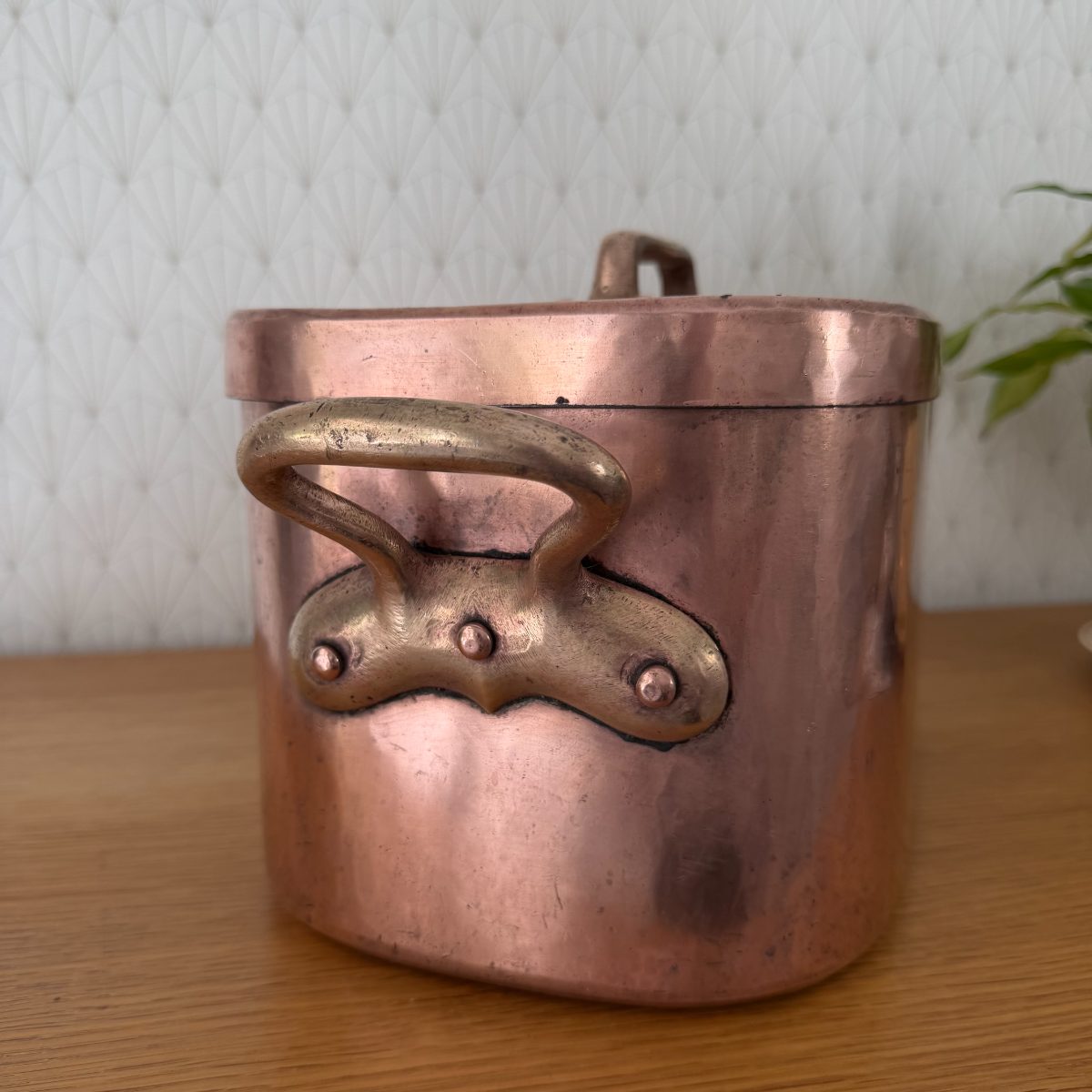 Antique French Copper Oval Cocotte Pot Dehillerin Paris Brass Handles 14102615 Fleamarketfrance