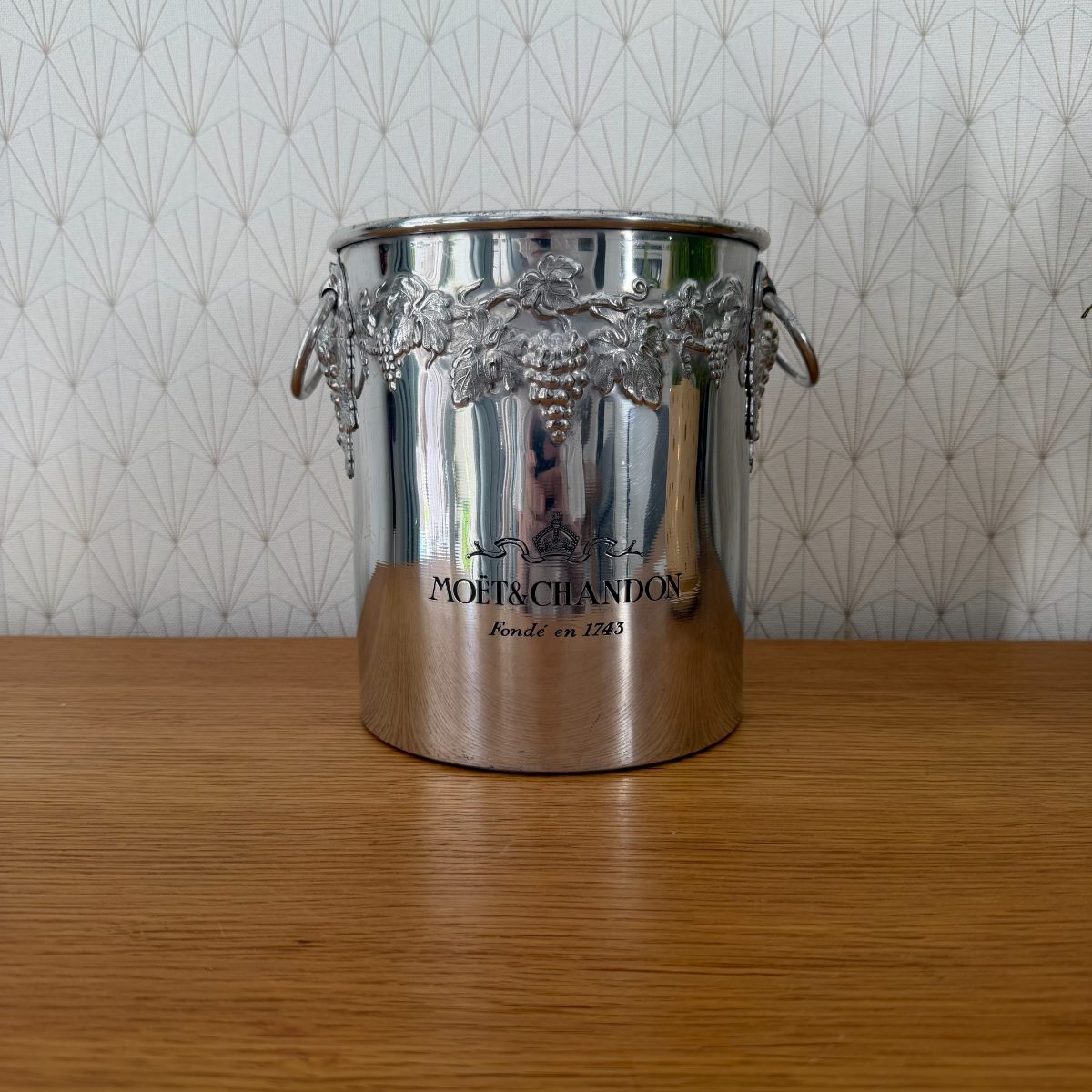 Vintage Moet Chandon Silver Plate Champagne Ice Bucket France Grape 1010261 Fleamarketfrance
