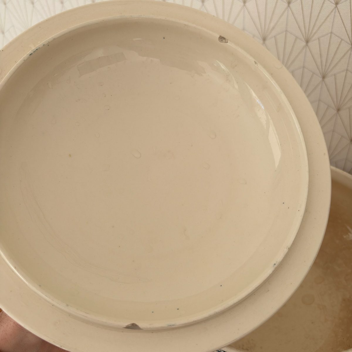 Antique French Blue White Transferware Soup Tureen Faience Lid 2910268