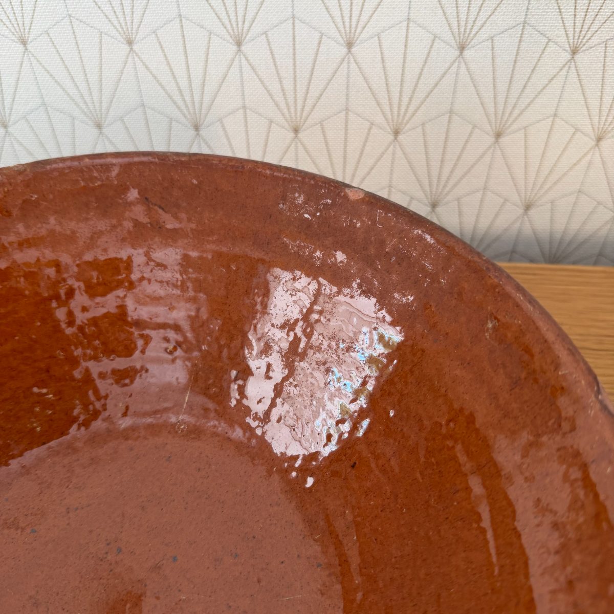 Antique French Terracotta Tian Bowl Red Glazed Rustic Farmhouse Pottery 2610267 Fleamarketfrance