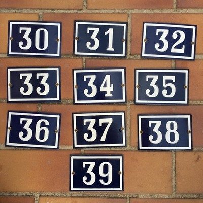 French Vintage Enamel House Numbers Blue White Street Signs Fleamarketfrance