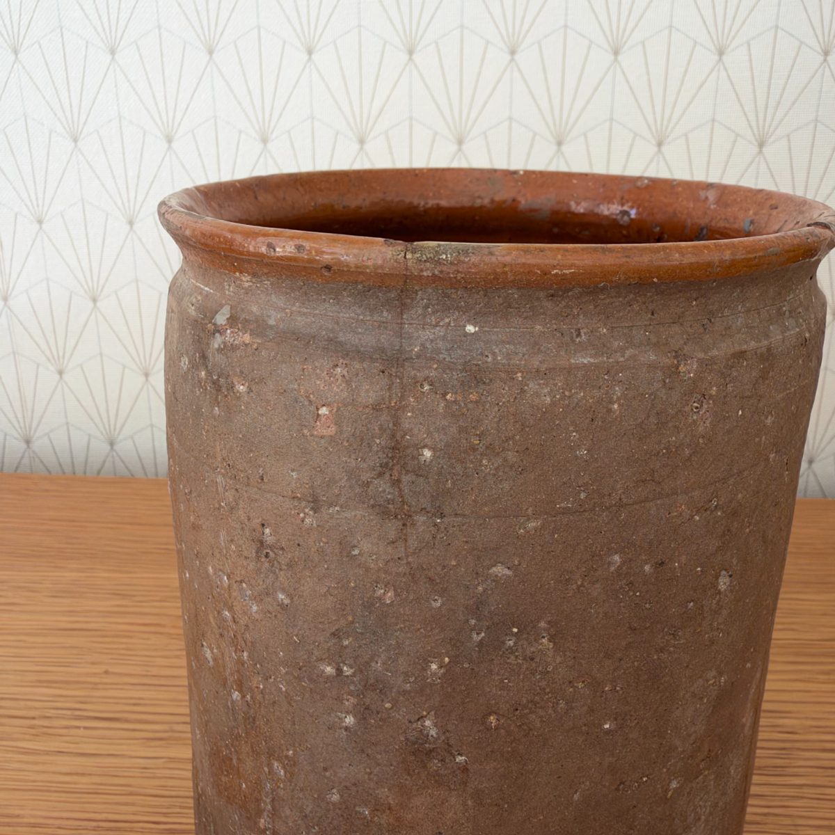 Antique French Grease Pot Glazed Stoneware Pottery Jar Farmhouse 2910265 Fleamarketfrance