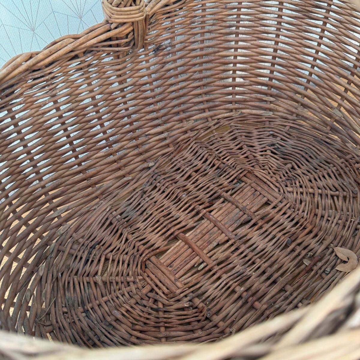 French Wicker Market Basket with Handle Vintage Rattan Shopping 2610265 Fleamarketfrance