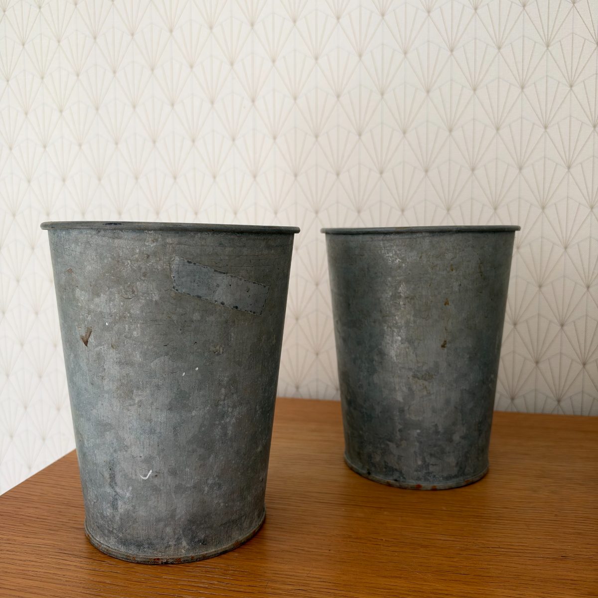 Set of 3 French Vintage Zinc Flower Buckets Rustic Farmhouse 09102614 Fleamarketfrance