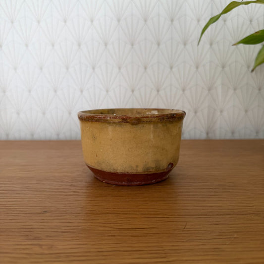 Antique French Earthenware Bowl Ochre Yellow Glaze Rustic Pottery 14102610 Fleamarketfrance