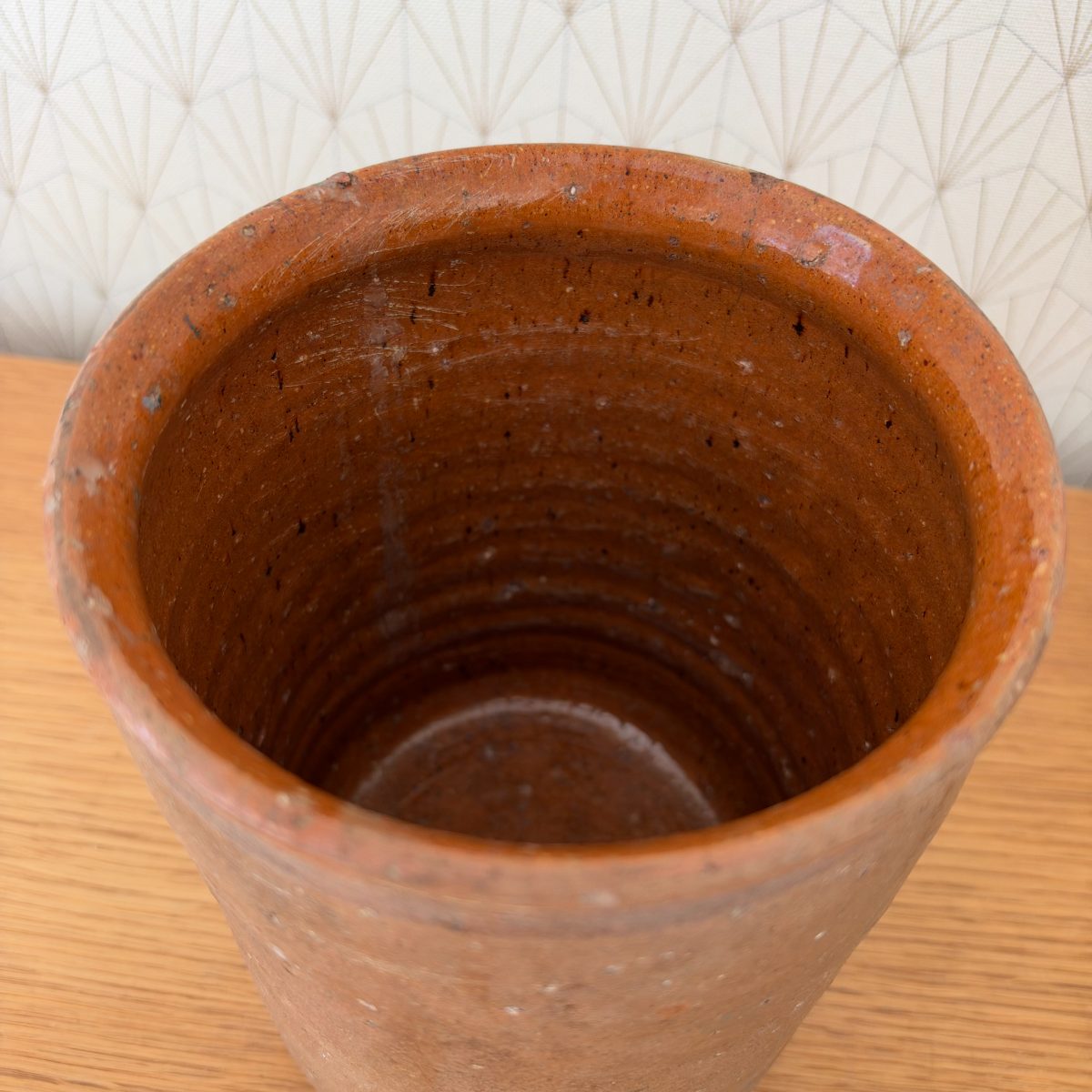 Antique French Grease Pot Glazed Stoneware Pottery Jar Farmhouse 2910265 Fleamarketfrance