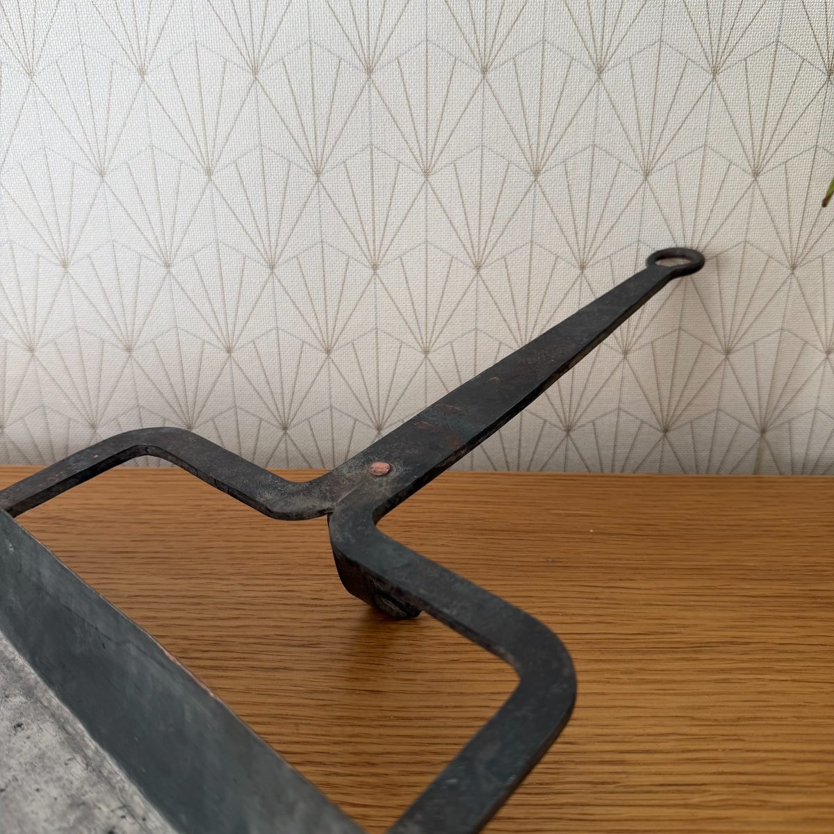 Antique French Copper Tin-Lined Fish Pan Iron Handle Leche Frite 1410266 Fleamarketfrance