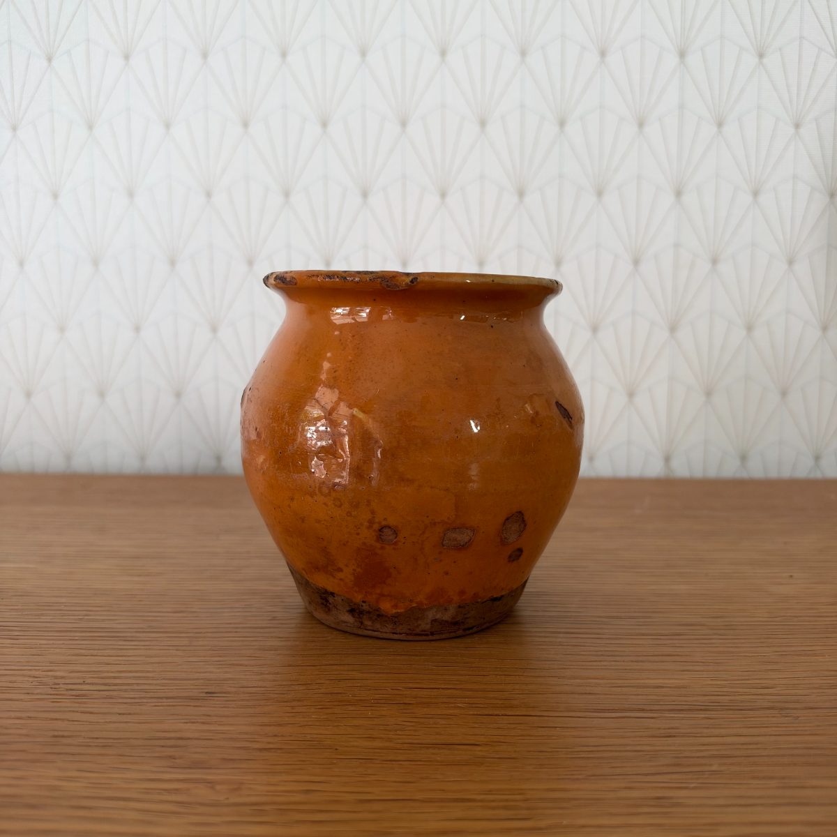 French Antique Confit Pot Glazed Terracotta Pottery Jar 07102610 Fleamarketfrance
