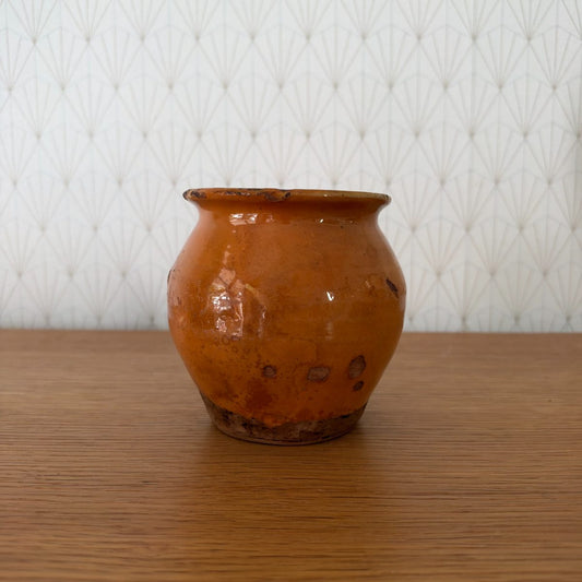 French Antique Confit Pot Glazed Terracotta Pottery Jar 07102610 Fleamarketfrance
