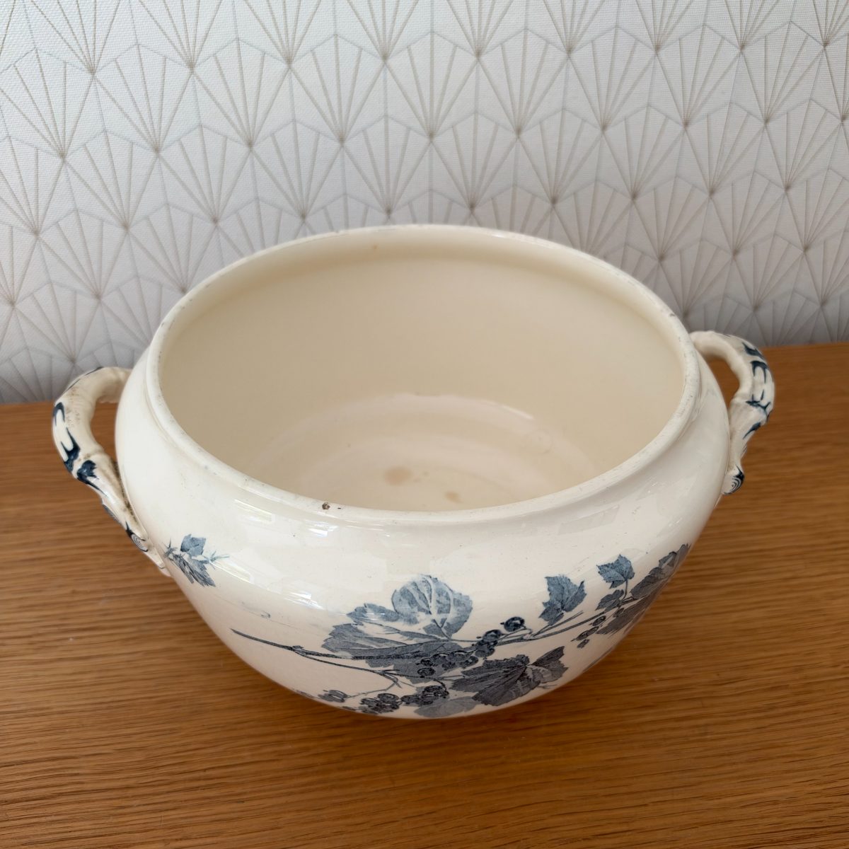 Antique French Sarreguemines Groseilles Transferware Bowl Ironstone 20102633 Fleamarketfrance