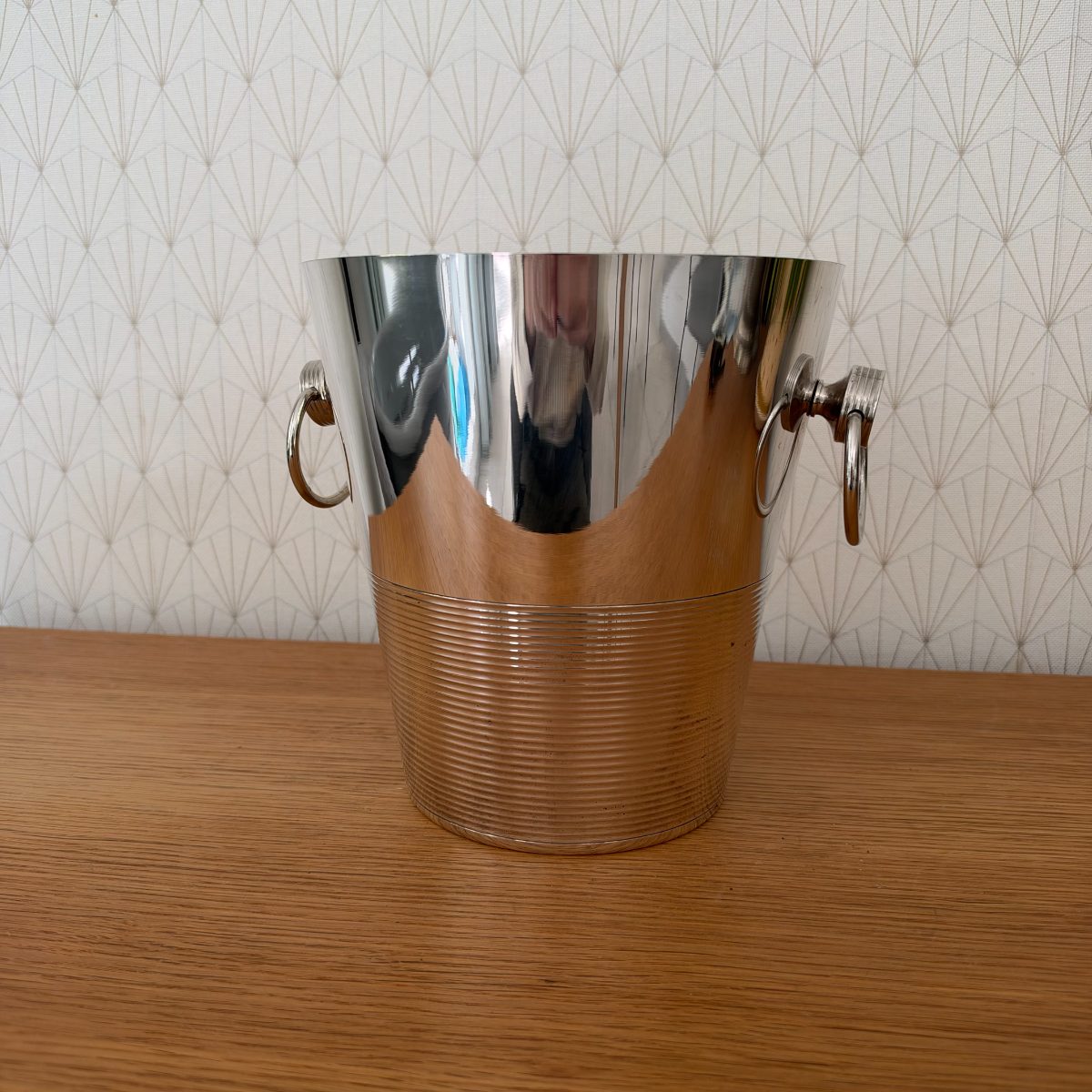 Vintage French Silver Plated Champagne Ice Bucket Ring Handles 20102626 Fleamarketfrance