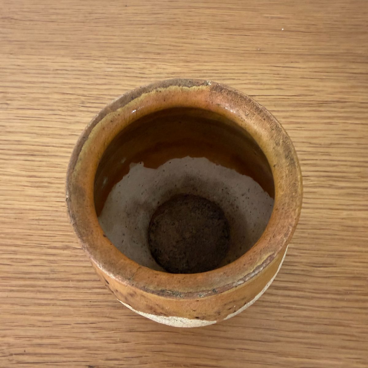 French Stoneware Jar Rustic Amber Glaze Vintage Studio Pottery 1410269 Fleamarketfrance