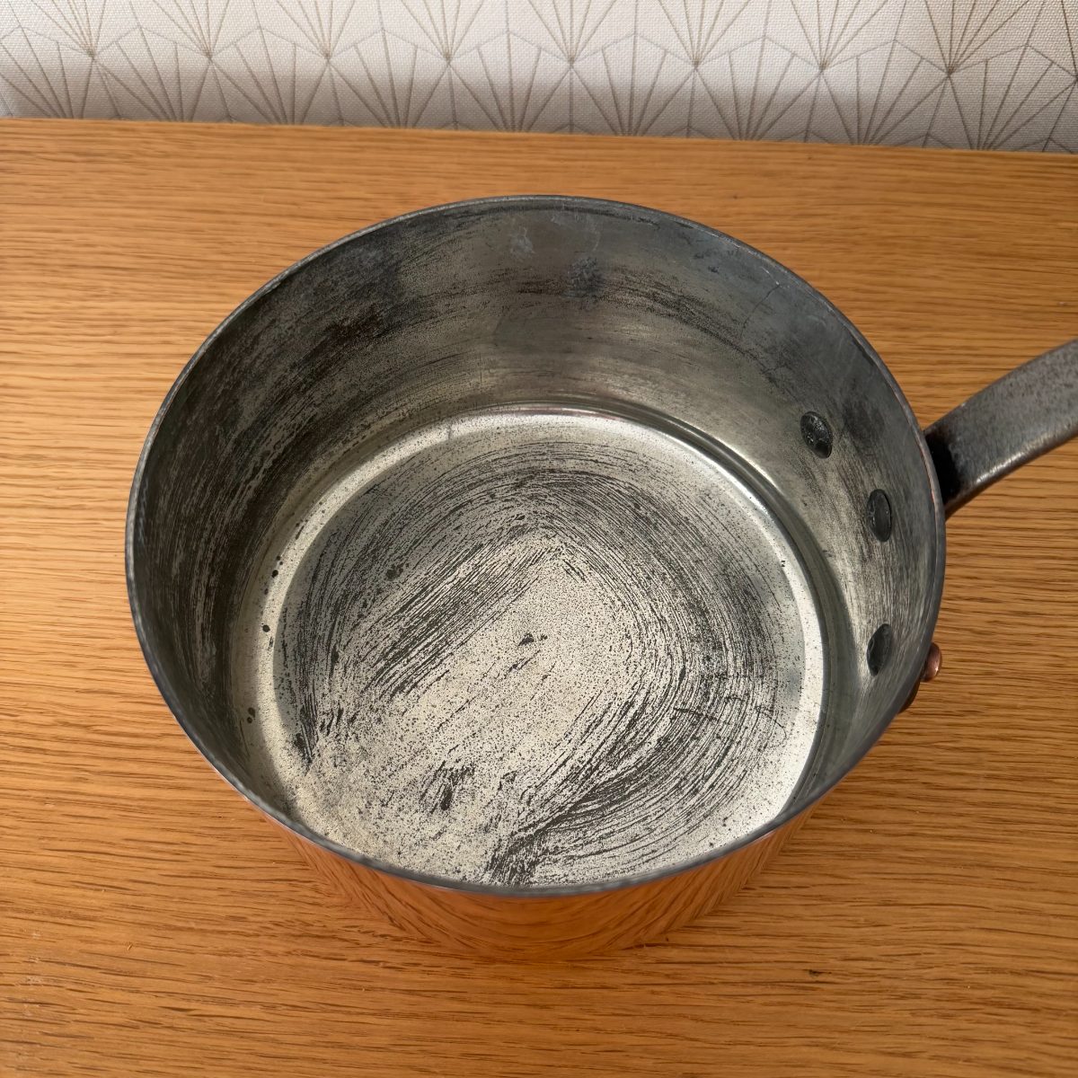 French Copper Saucepan Mauviel Villedieu Iron Handle Tin Lined 14102618 Fleamarketfrance